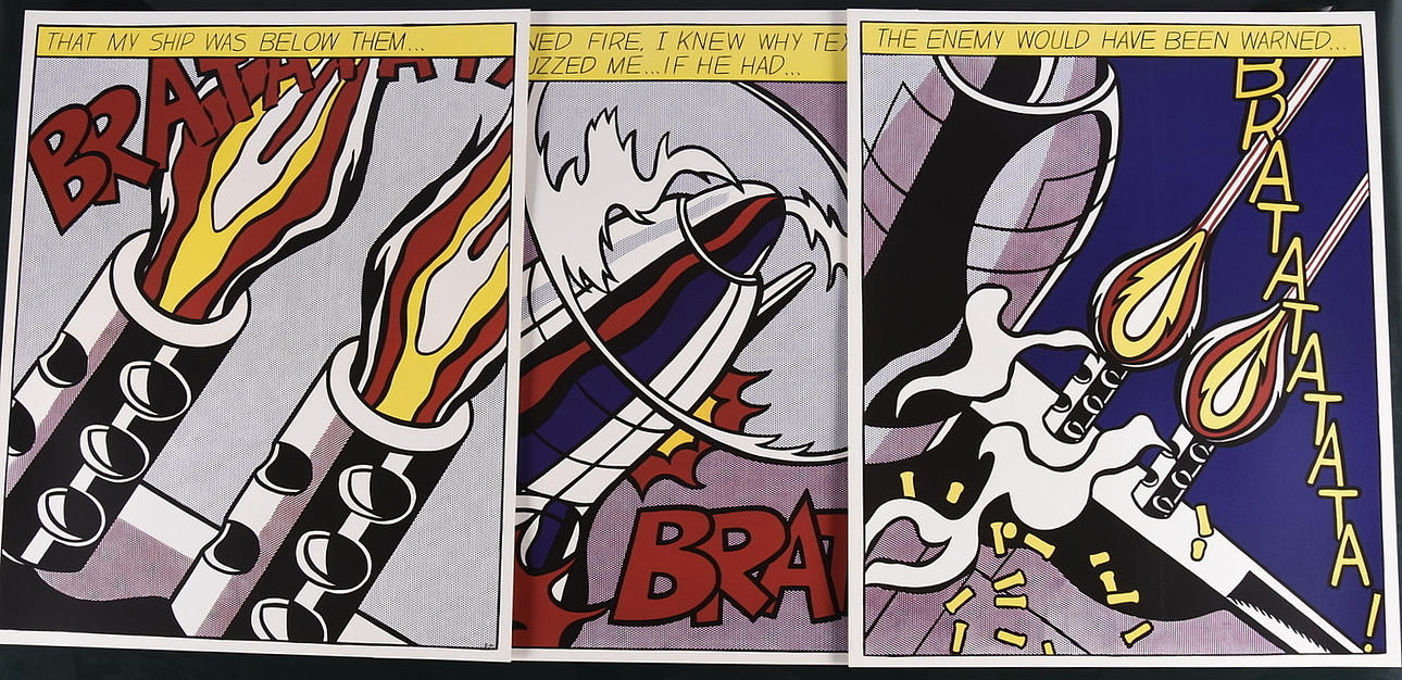 ROY LICHTENSTEIN. JÄLKEEN. Offset, triptyykki.