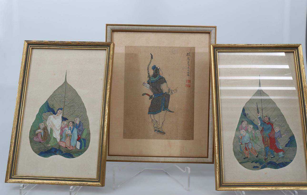 OIDENTIFIERADE KONSTNÄRER. Orientaliska målningar, 3 stycken, 1900-tal.