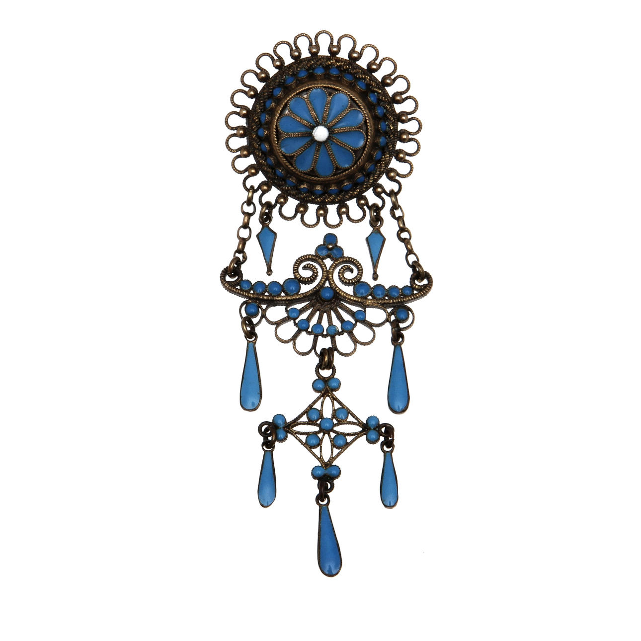 BROSCH, silver och emalj, Norge.