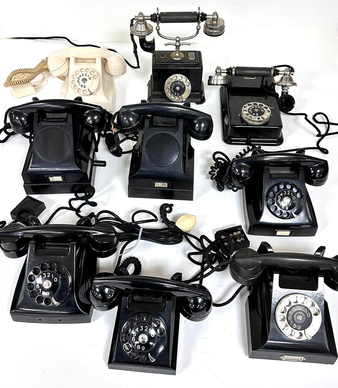 TELEPHONES, 9 pcs., LM Ericsson, 1930s.