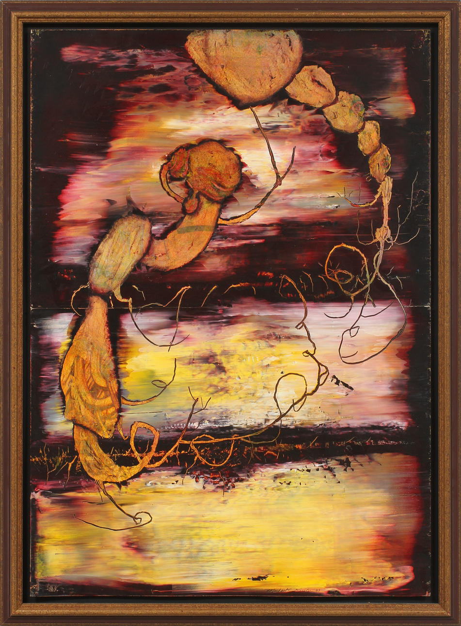 MICHAEL KESSLER. Komposition, olja på pannå, signerad och daterad 89.