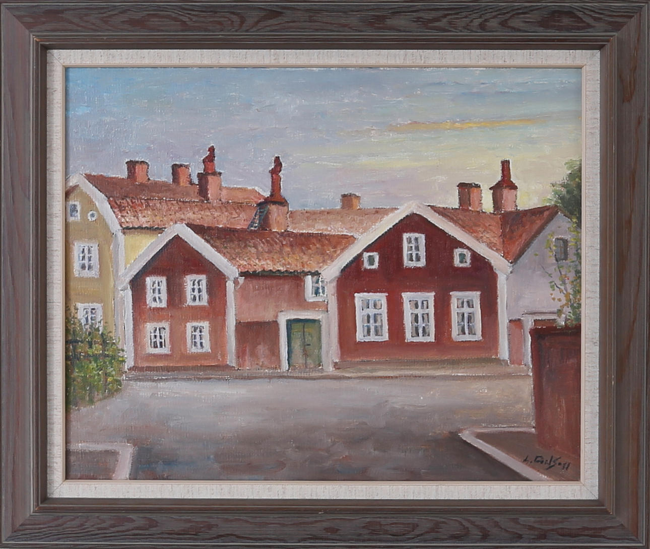 LAGE CARLSSON. Gatumotiv, olja på duk, signerad.