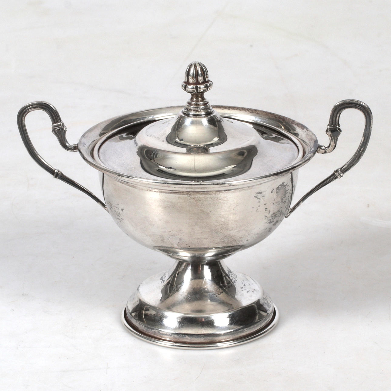 SUGAR BOWL, silver, Italy.