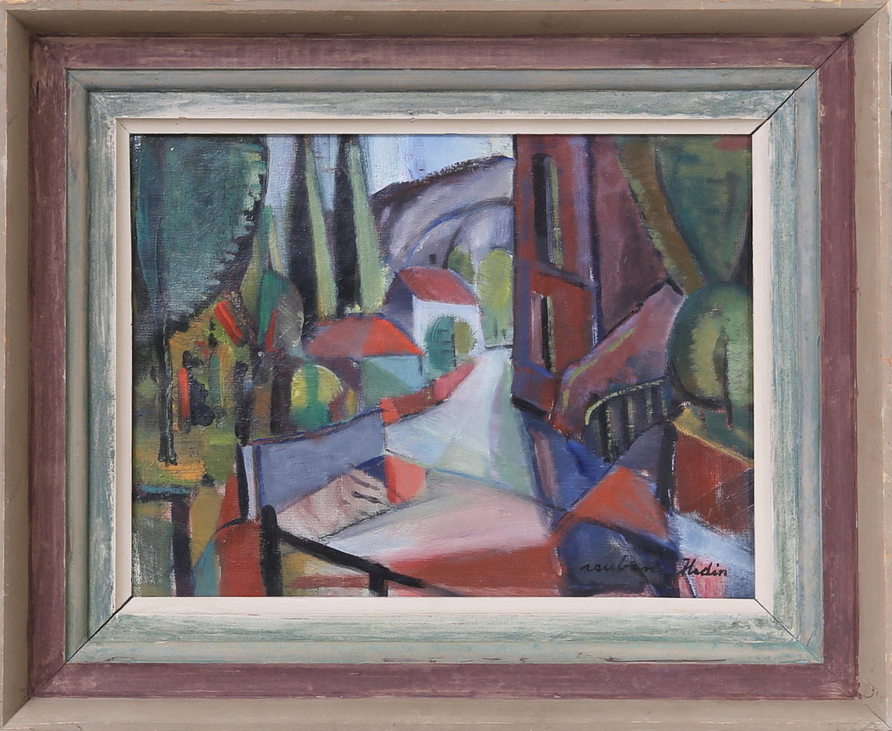 REUBEN HEDIN. Landskapsmotiv, olja på pannå, signerad.