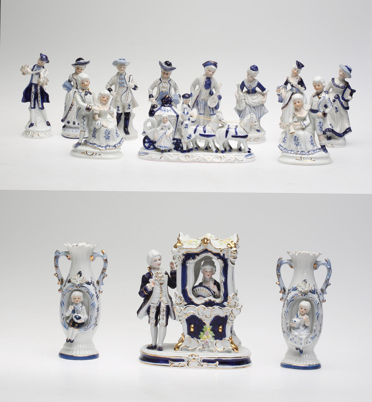 FIGURINER, 14 st, keramik, 1900-tal.