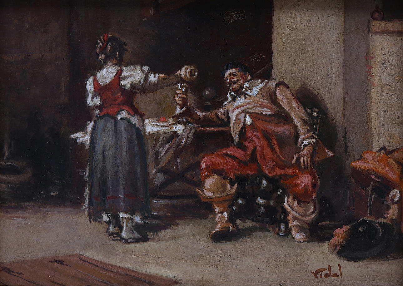 VIDAL. Interiör i en krog.