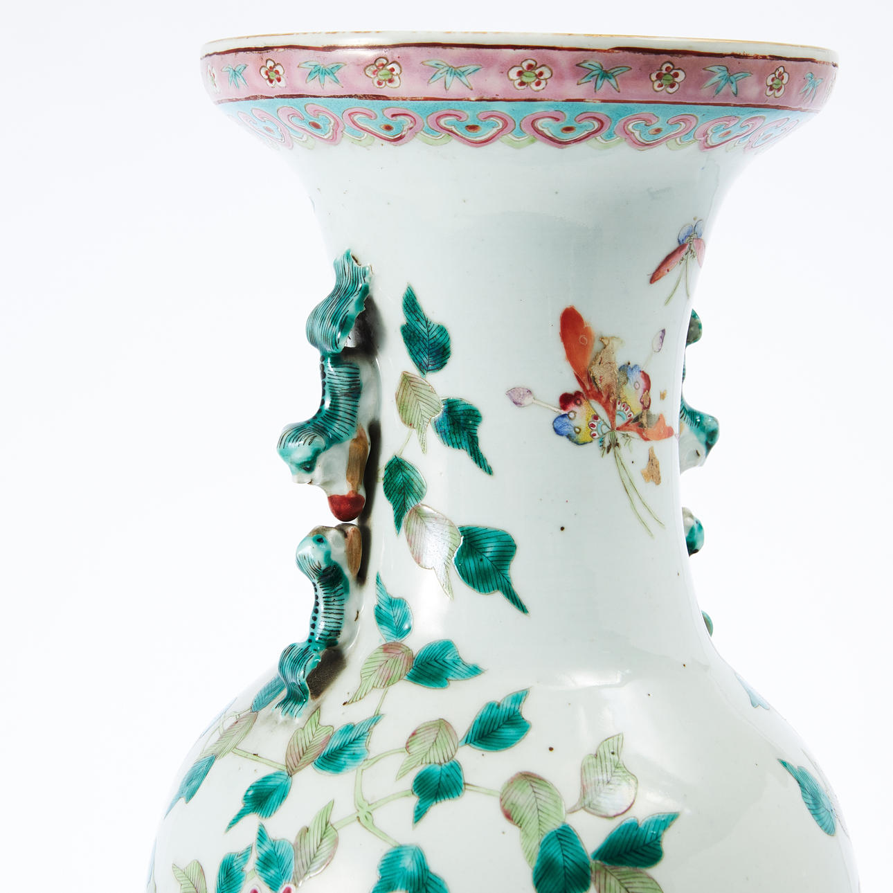 FLOOR VASE, porcelain, China, around 1900, baluster-shaped, with ...