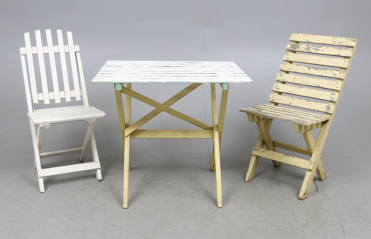 TRÄDGÅRDSMÖBLER, 3 delar, 1900-tal.