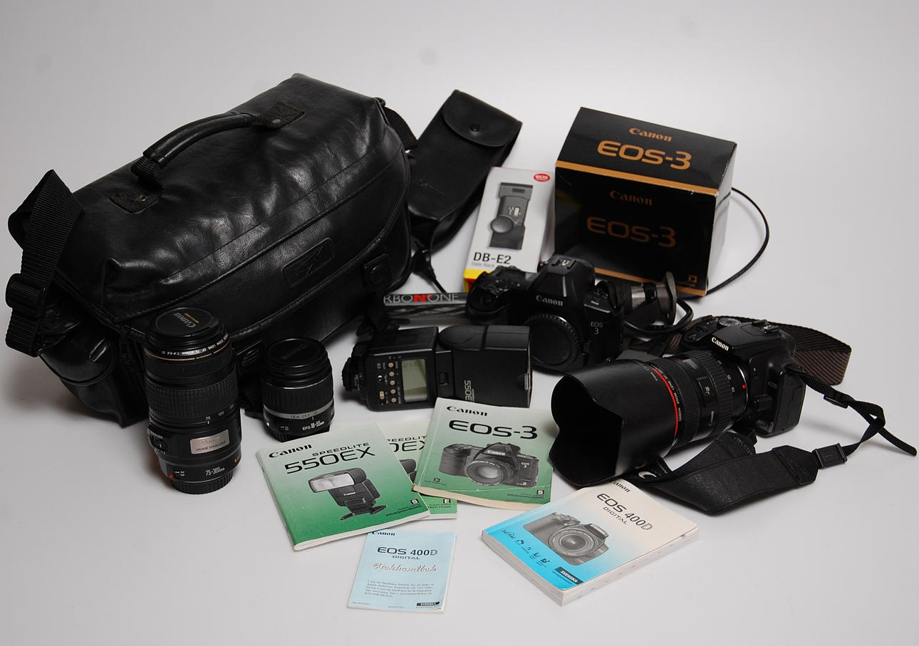 KAMEROR,Canon EOS 400 D, digital, Canon EOS-3, Stativ Carbon.