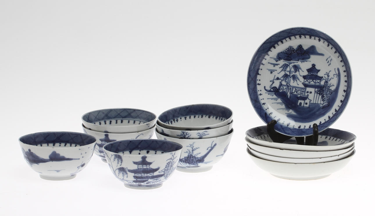 SKÅLAR, 7 st, FAT, 5 st, porslin, Kina.