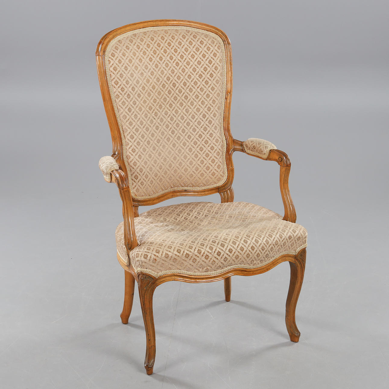 KARMSTOL, rokoko, hög rygg.