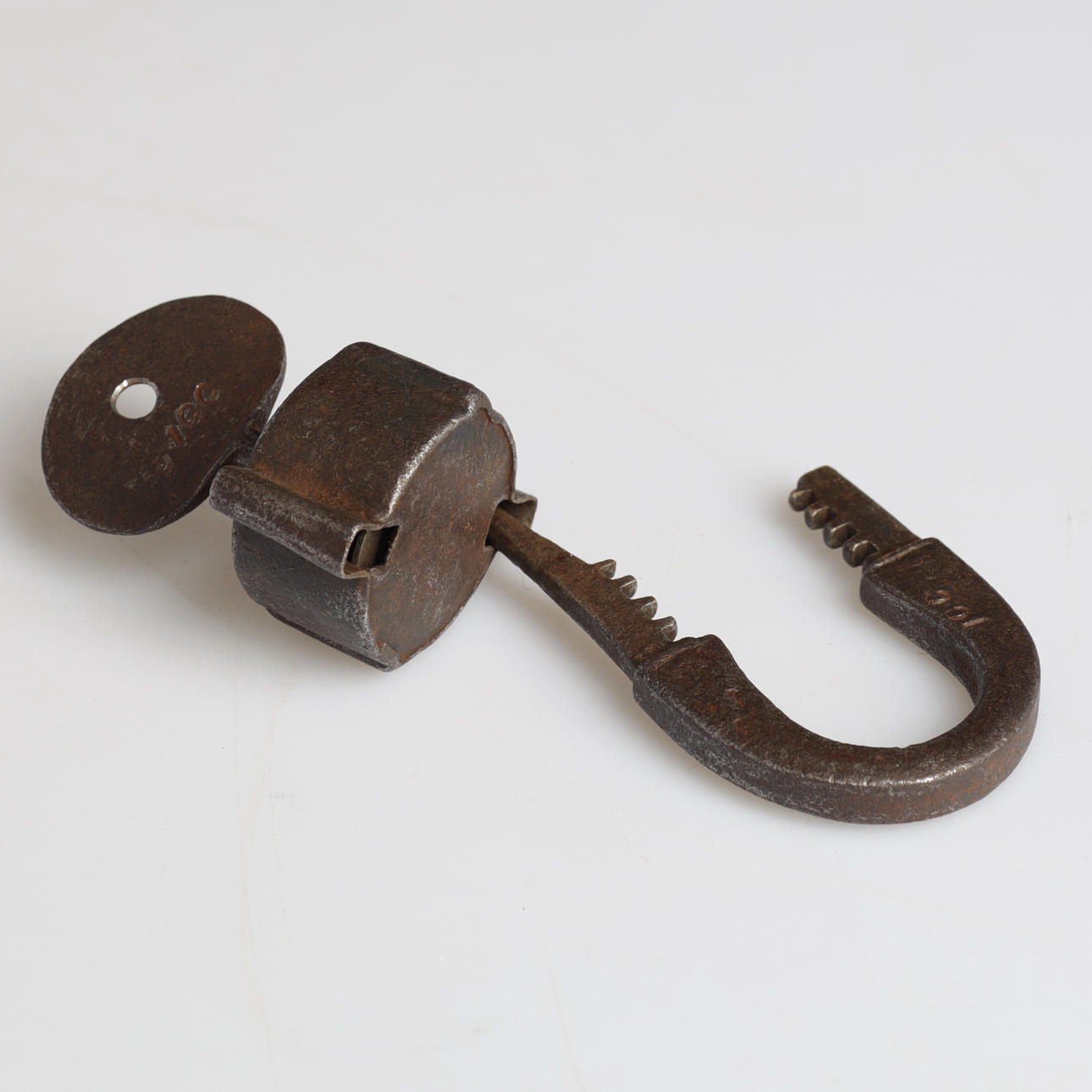 PADLOCK, pole helmet lock, 18th century.