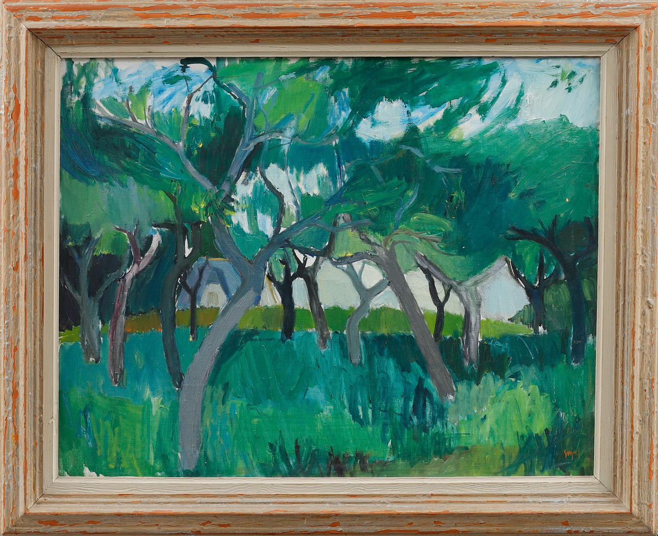 SONJA SCHÖNEBERGER. Tree, oil on canvas, signed.