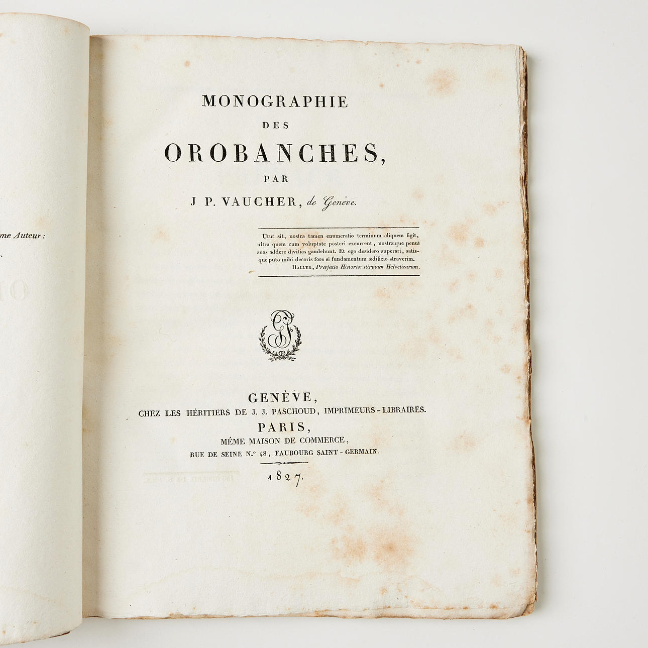 VAUCHER'S MONOGRAPHIE DES OROBANCHES (BROOMRAPES, SNYLTROT) 1827. Books ...