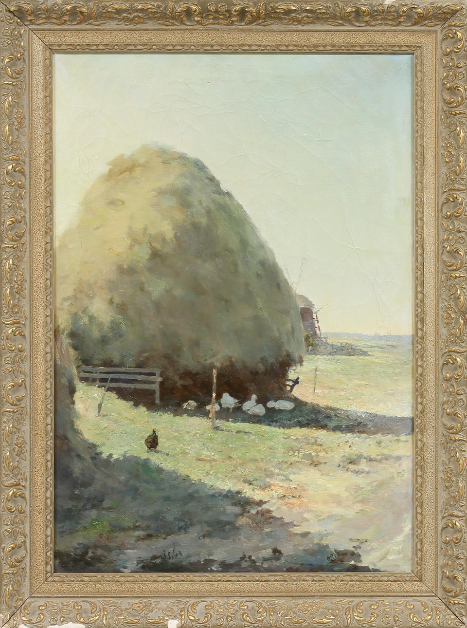 OIDENTIFIERAD KONSTNÄR. Höskulle ,kopia efter Krouthén, olja på duk, signerad.