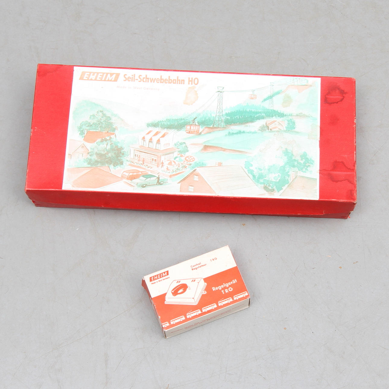 MODELL av LINBANA. EHEIM nr 200. Transformator. Originalkartonger.