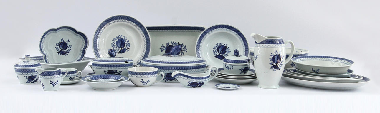 MAT -OCH KAFFESERVIS "TRANQUEBAR", 86 delar. Aluminia, Danmark.