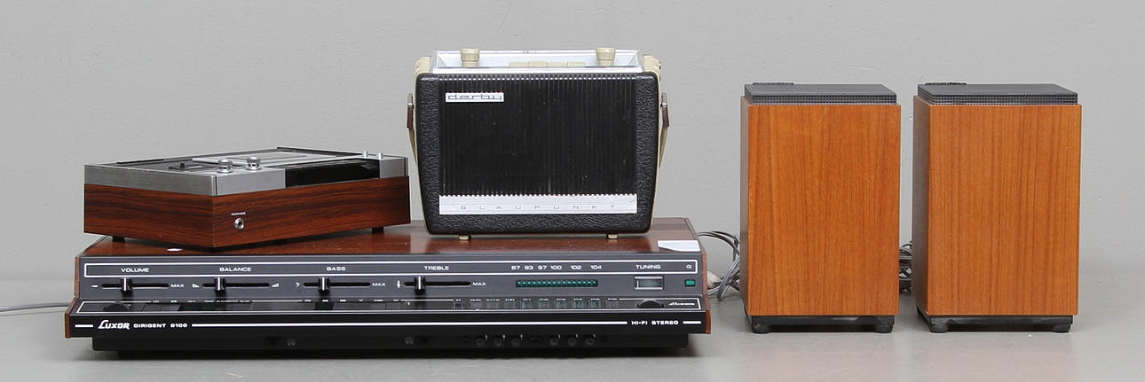 STEREO, 3 delar samt RADIO, "Derby", Blaupunkt, 1900-talets andra hälft.
