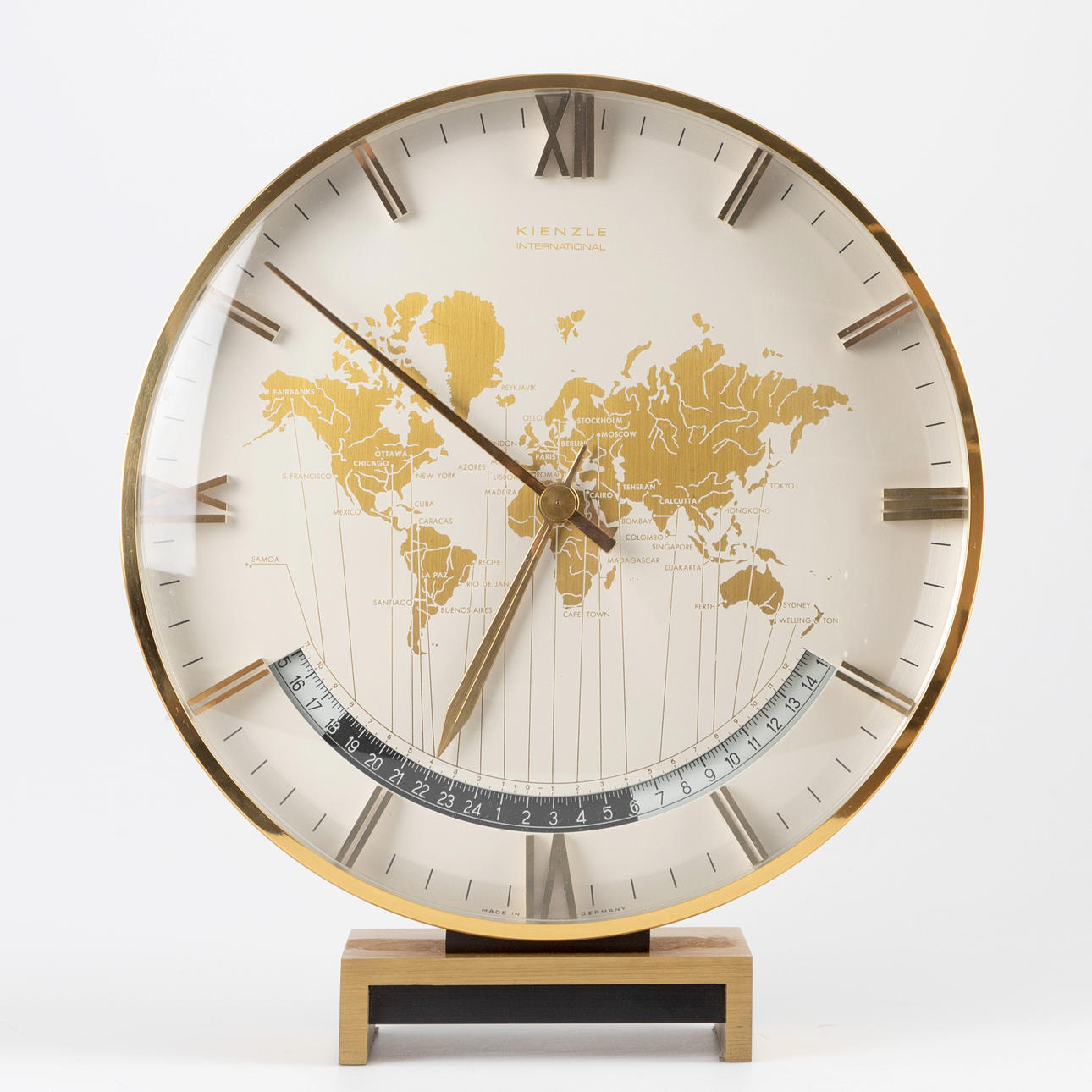 KIENZLE, world clock, table clock. 1960s.