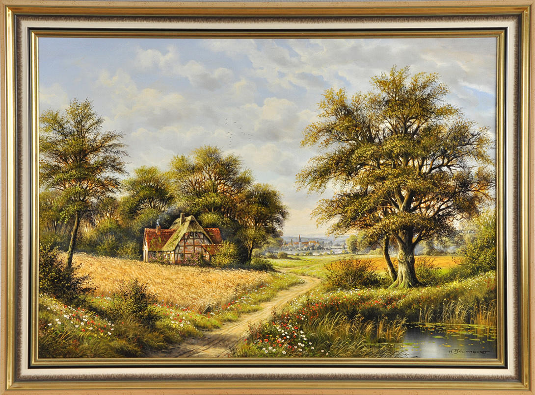 HORST BAUMGART. ”GREAT SUMMER LANDSCAPE” Olja på duk.
