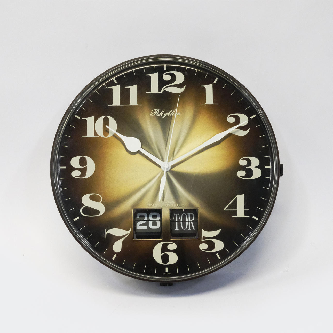 TRANSISTOR WALL CLOCK, RHYTHM, 1970s.