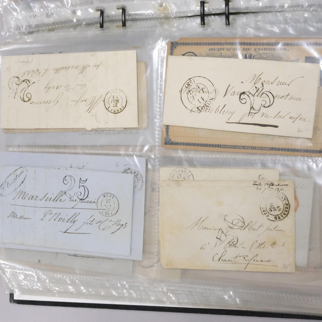 CARPETA CON CARTAS ANTIGUAS, POSTALES, ETC.