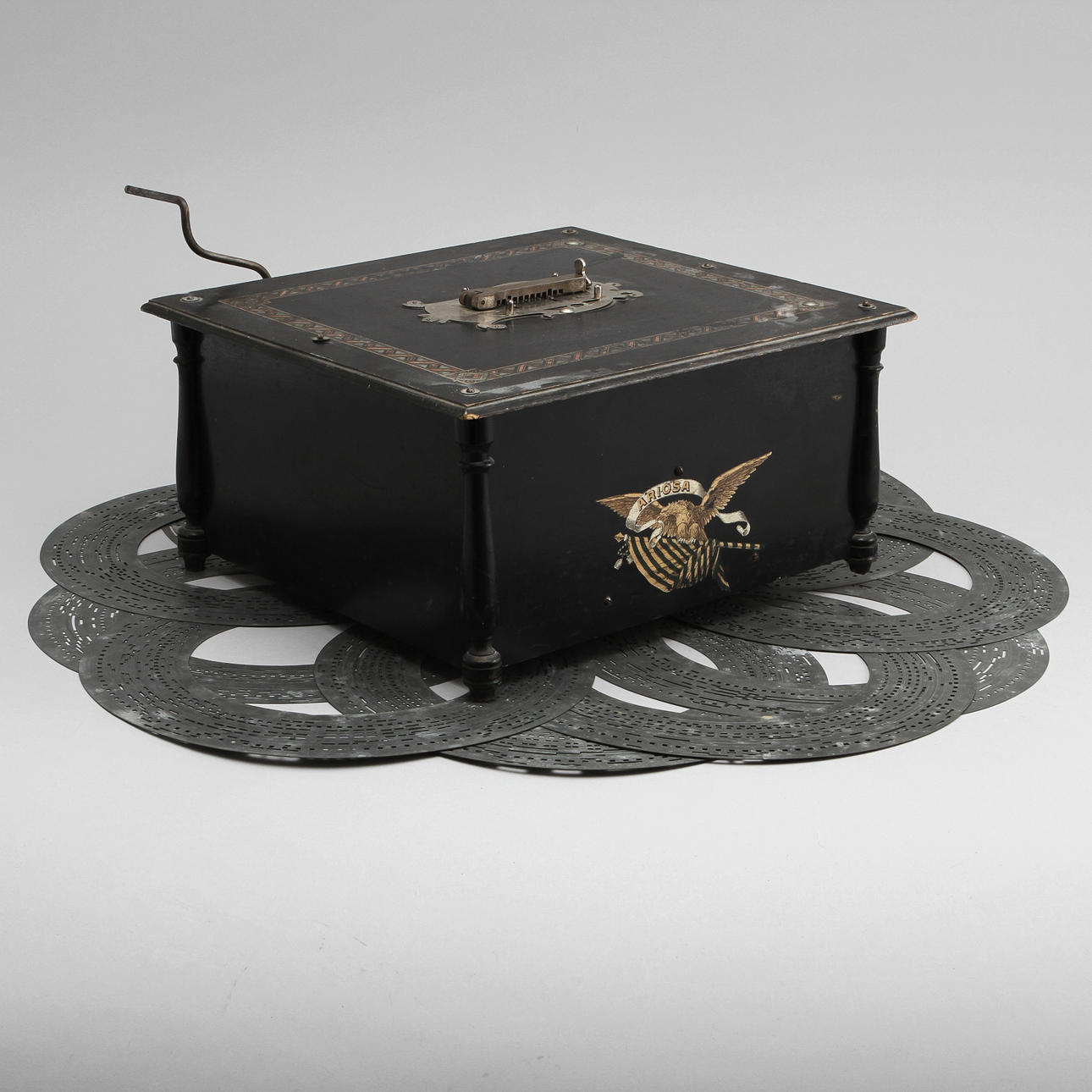 SPELDOSA, med skivor. Ariosa.