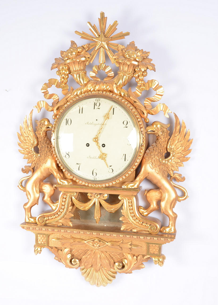 VÄGGPENDYL, gustaviansk stil, Robert Engström, Stockholm, 1900-tal.