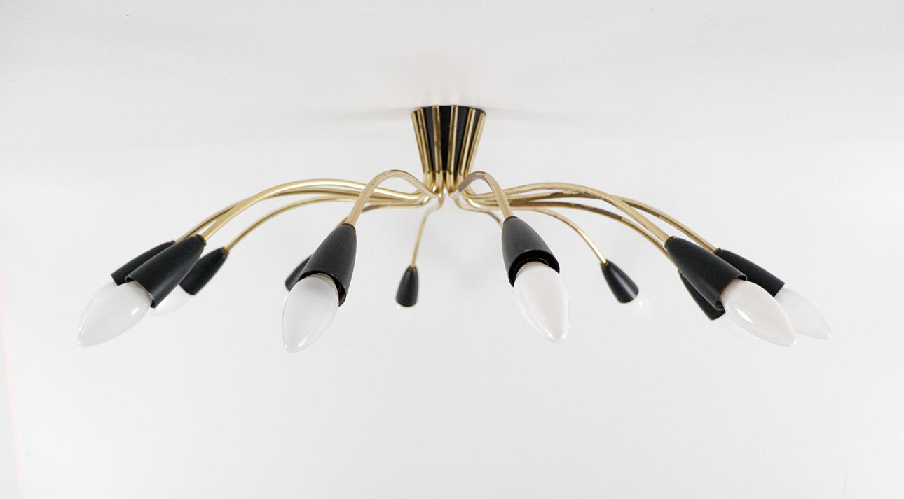 Mid Century Sputnik, 'Spider' Ceiling Lamp, 1960s.