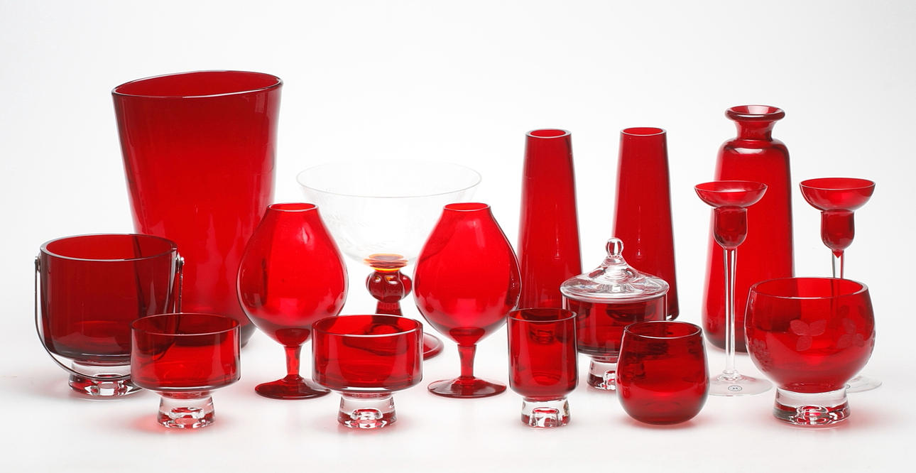 GLASFÖREMÅL, 16 delar, Reijmyre.