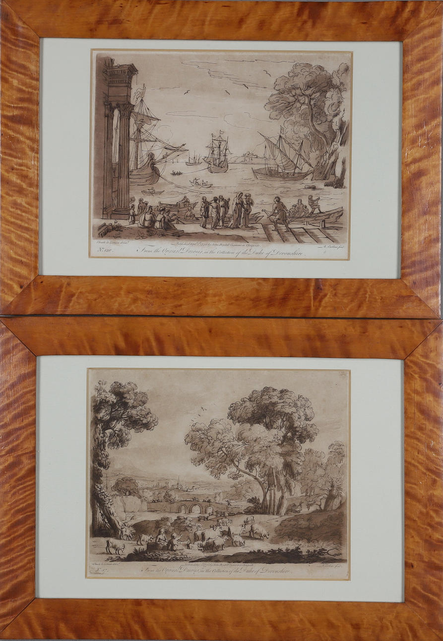 ENGRAVINGS, 4 pieces, Richard Earlom after Claude Lorrain, 17/19th ...