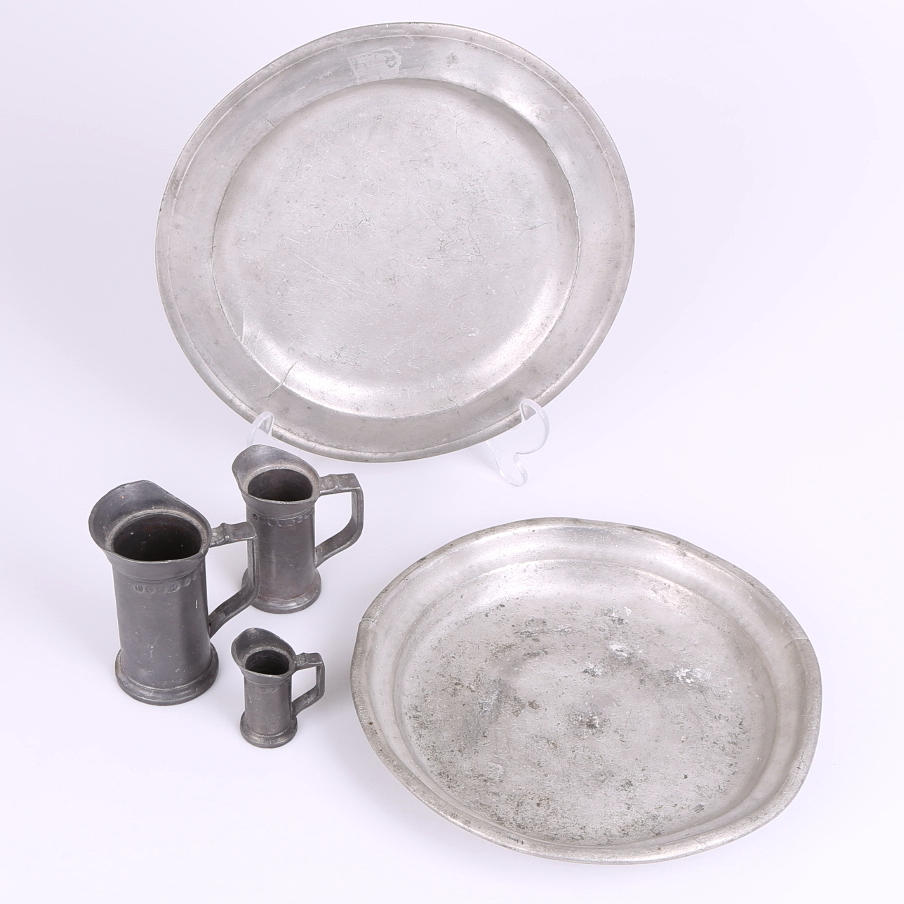 TENNFÖREMÅL, 5 st, tallrikar, mått.