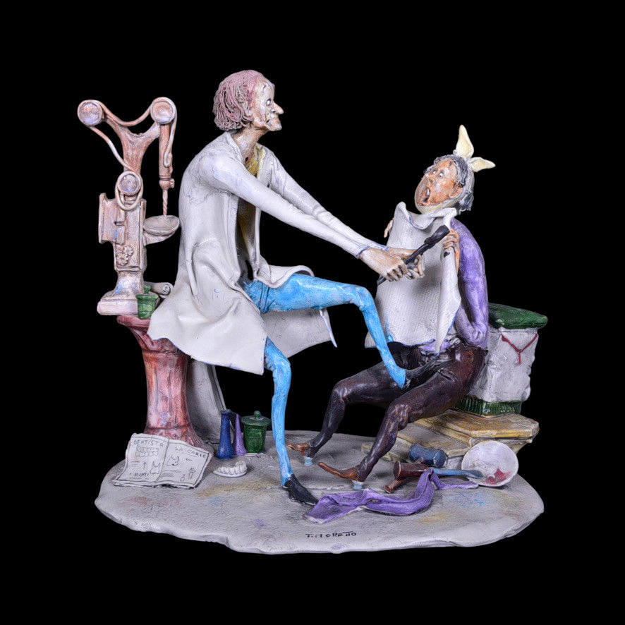 希少！Lo Scricciolo イタリア製　T.Moretto 磁器人形歯医者 T. Moretto (Italian, b.1929) 