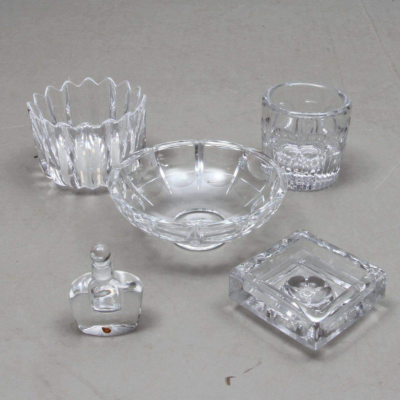 PARTI GLAS, 5 delar, Orrefors, Skruf & Kosta.