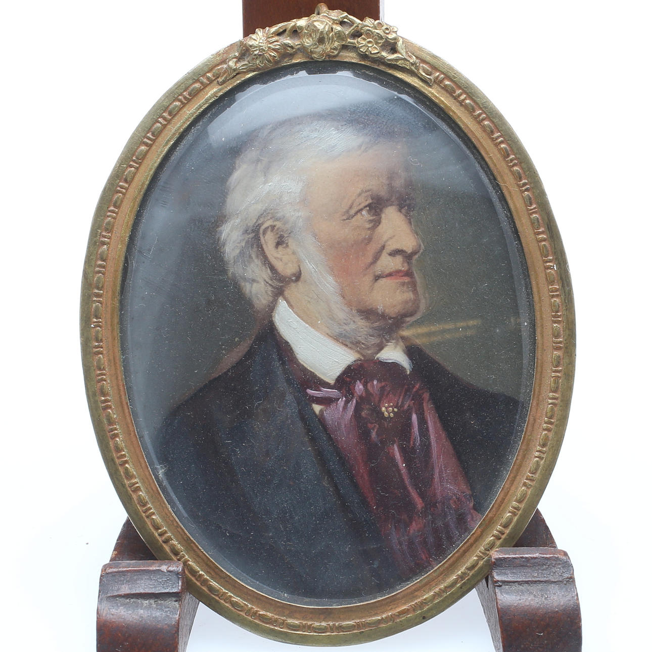 OIDENTIFIERAD KONSTNÄR. Miniatyrporträtt, 2 st, bemålat tryck, 1900-tal.