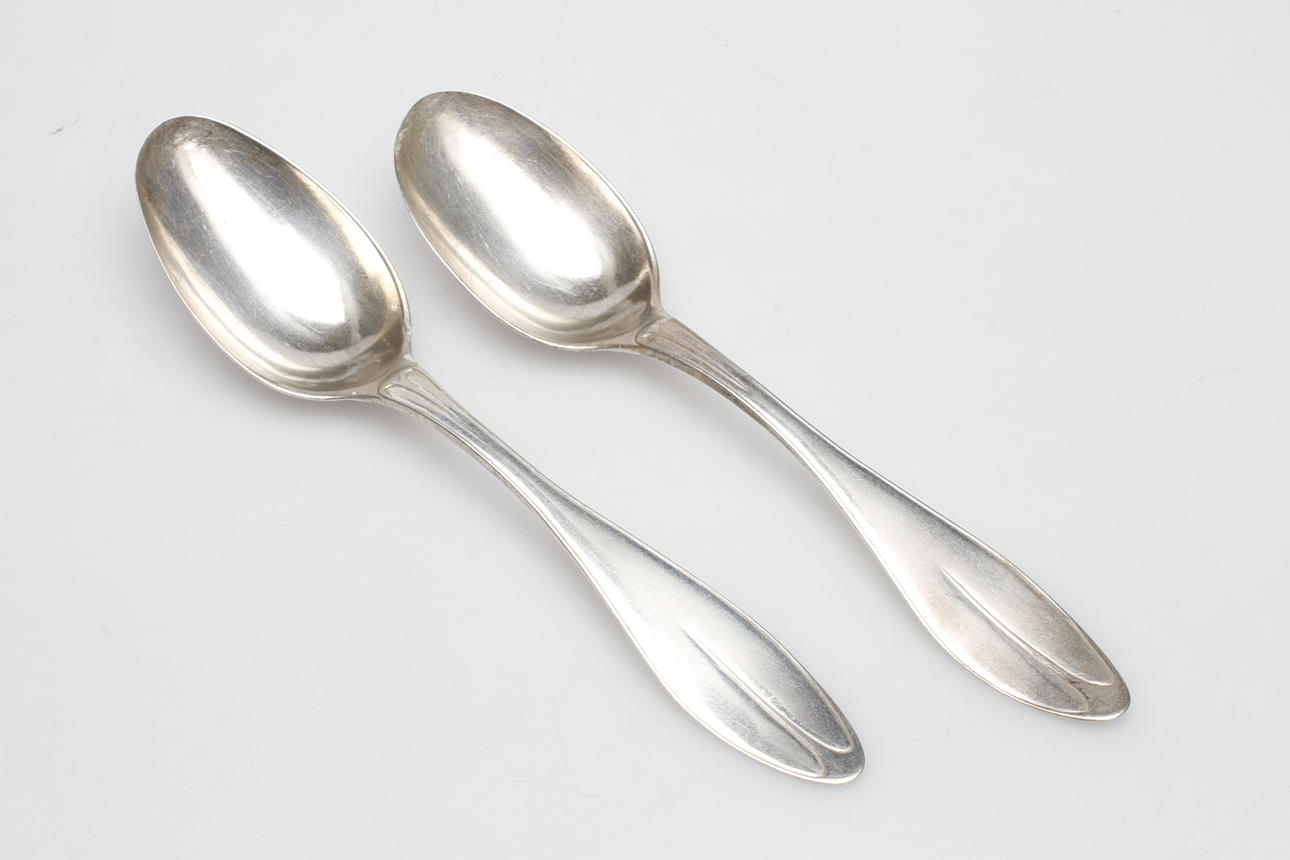 SKEDAR, 2 st, silver, Nils Tornberg(mästare 1785-1821), Linköping 1811.