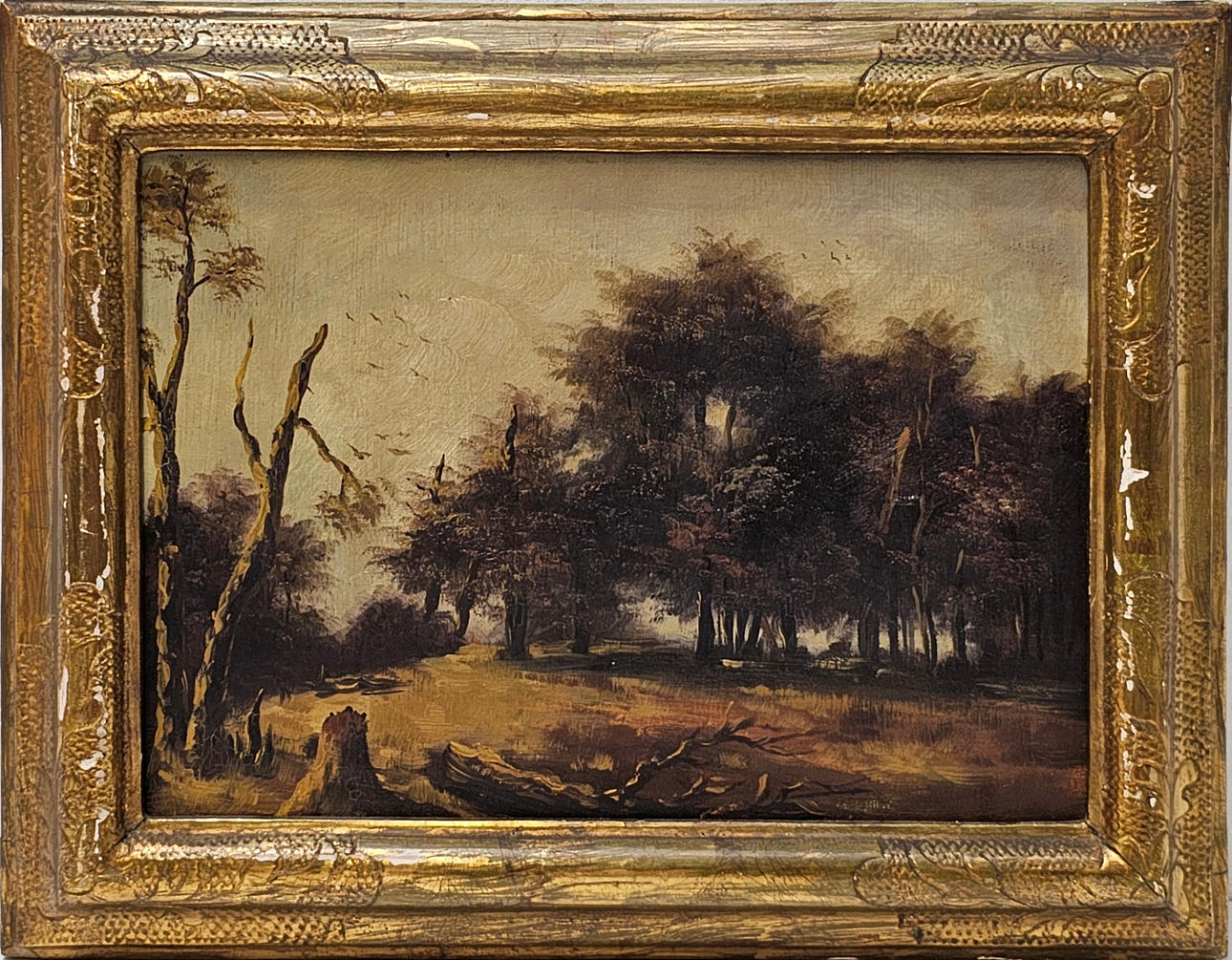 ANÓNIMO. AUTUMN LANDSCAPE. OIL ON BOARD.