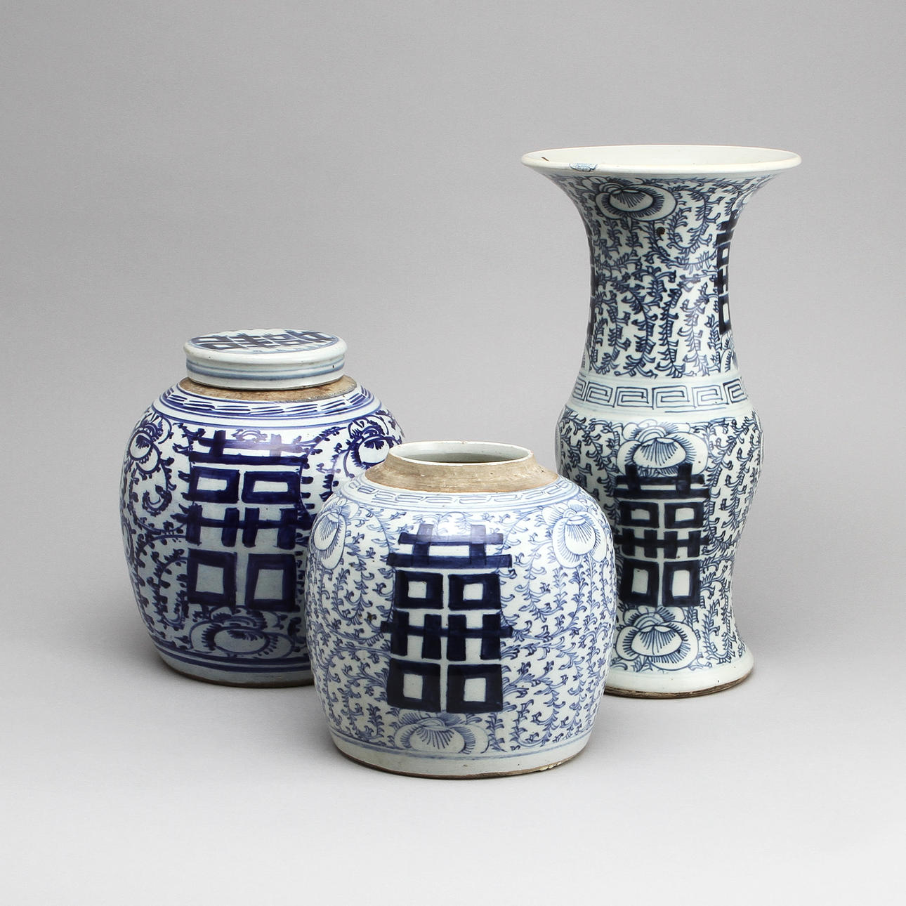 VAS, LOCKBOJAN samt BOJAN, porslin, Kina, 1800-tal.