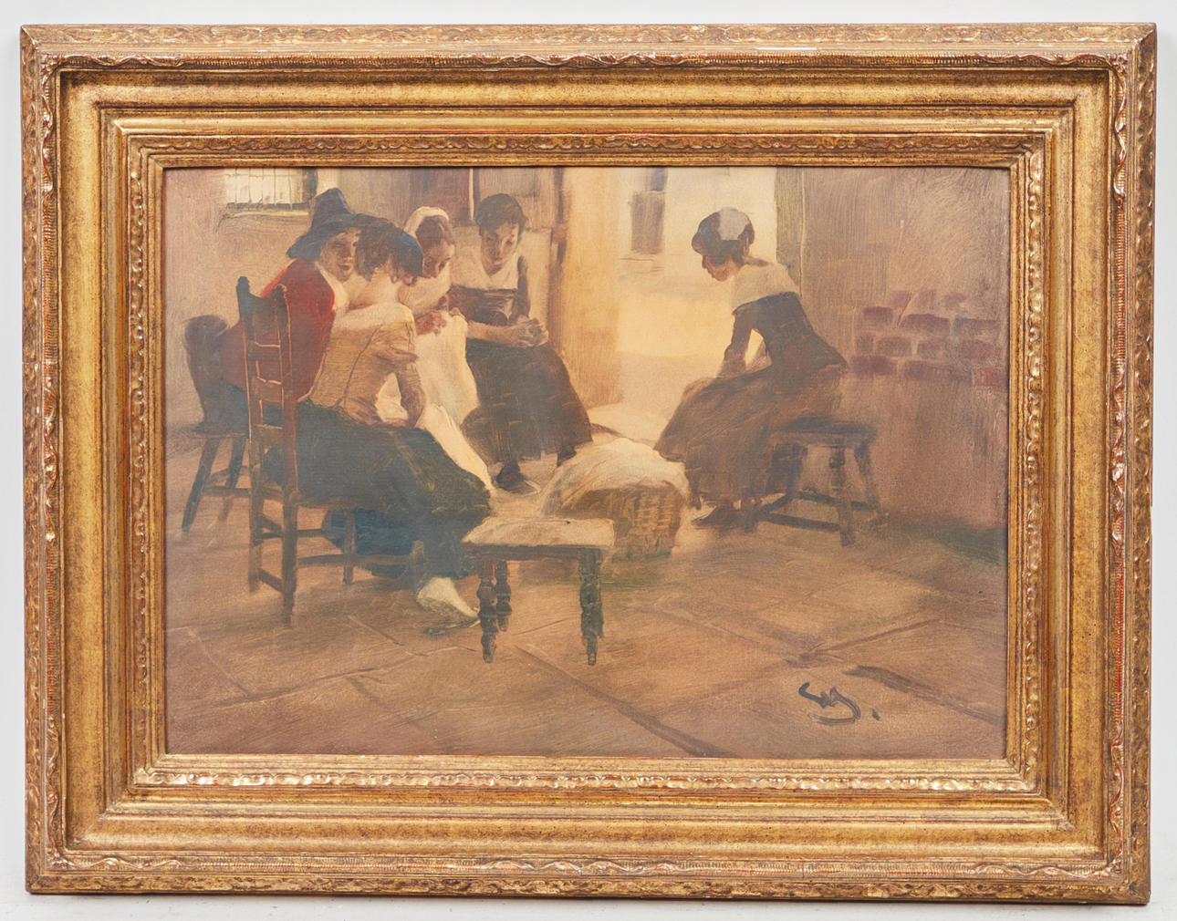 Unknown artist, drawing, genre representation.