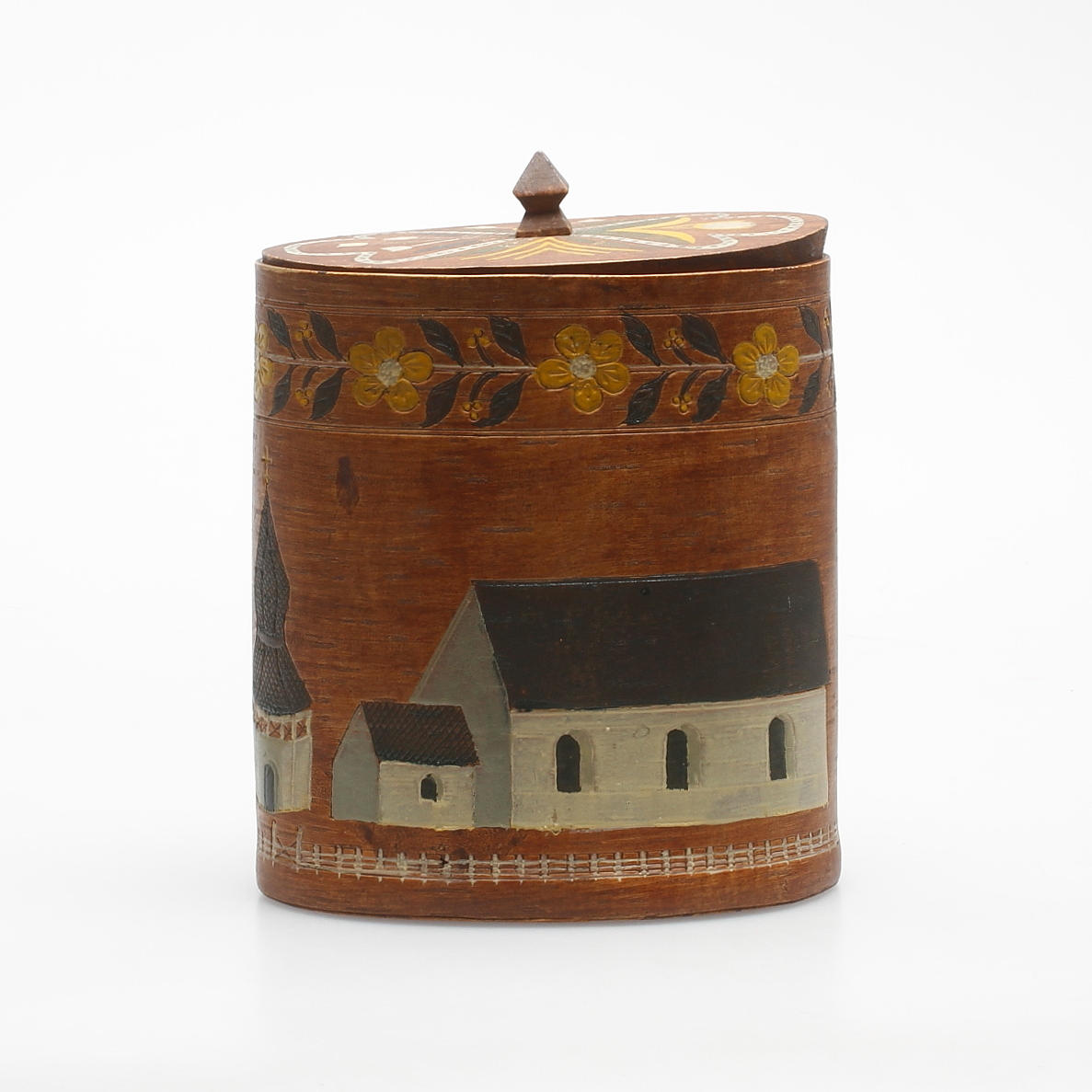 BURK MED LOCK, näver, 1800/1900-tal.