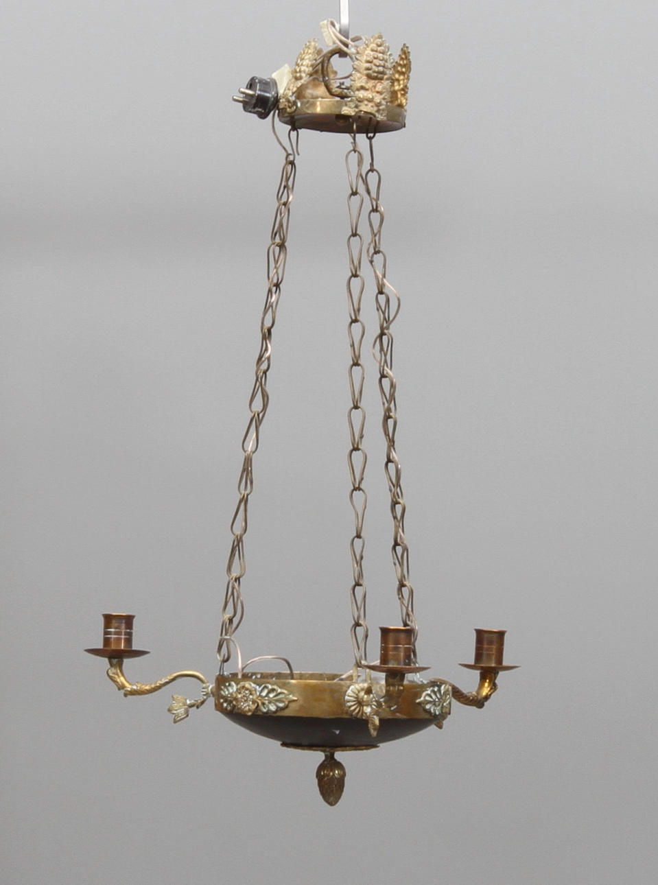 AMPEL, för tre ljus, empire, 1800-tal.