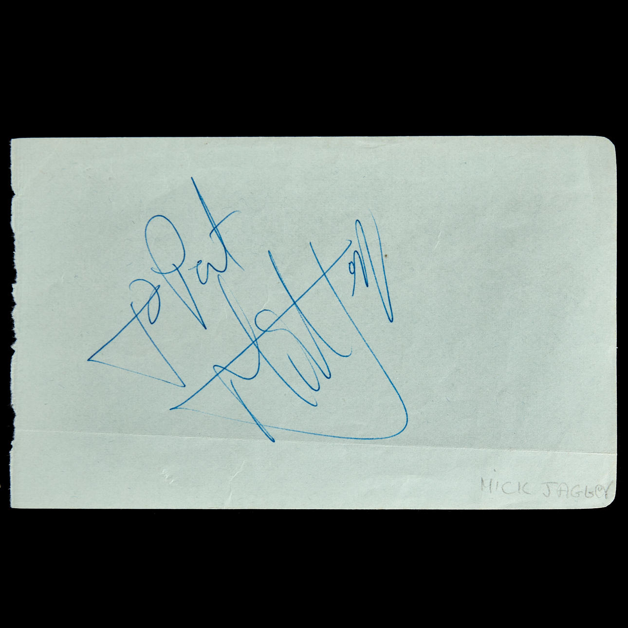 DIE ROLLING STONES, MICK JAGGER, AUTOGRAMM, 1969.