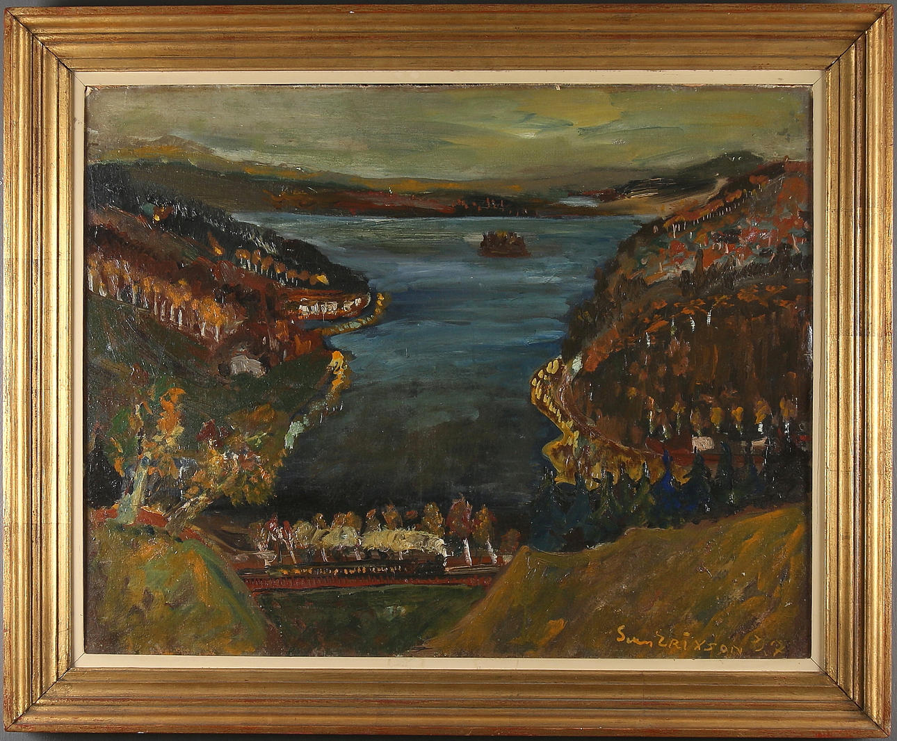 SVEN X:ET ERIXSON. Norrländskt landskap, olja på pannå, signerad och daterad 1926.