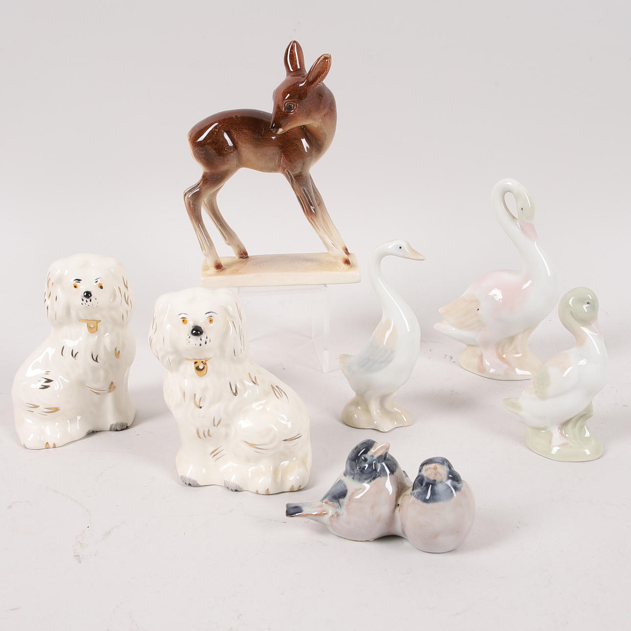FIGURER, 7 stk, dyr, keramik.