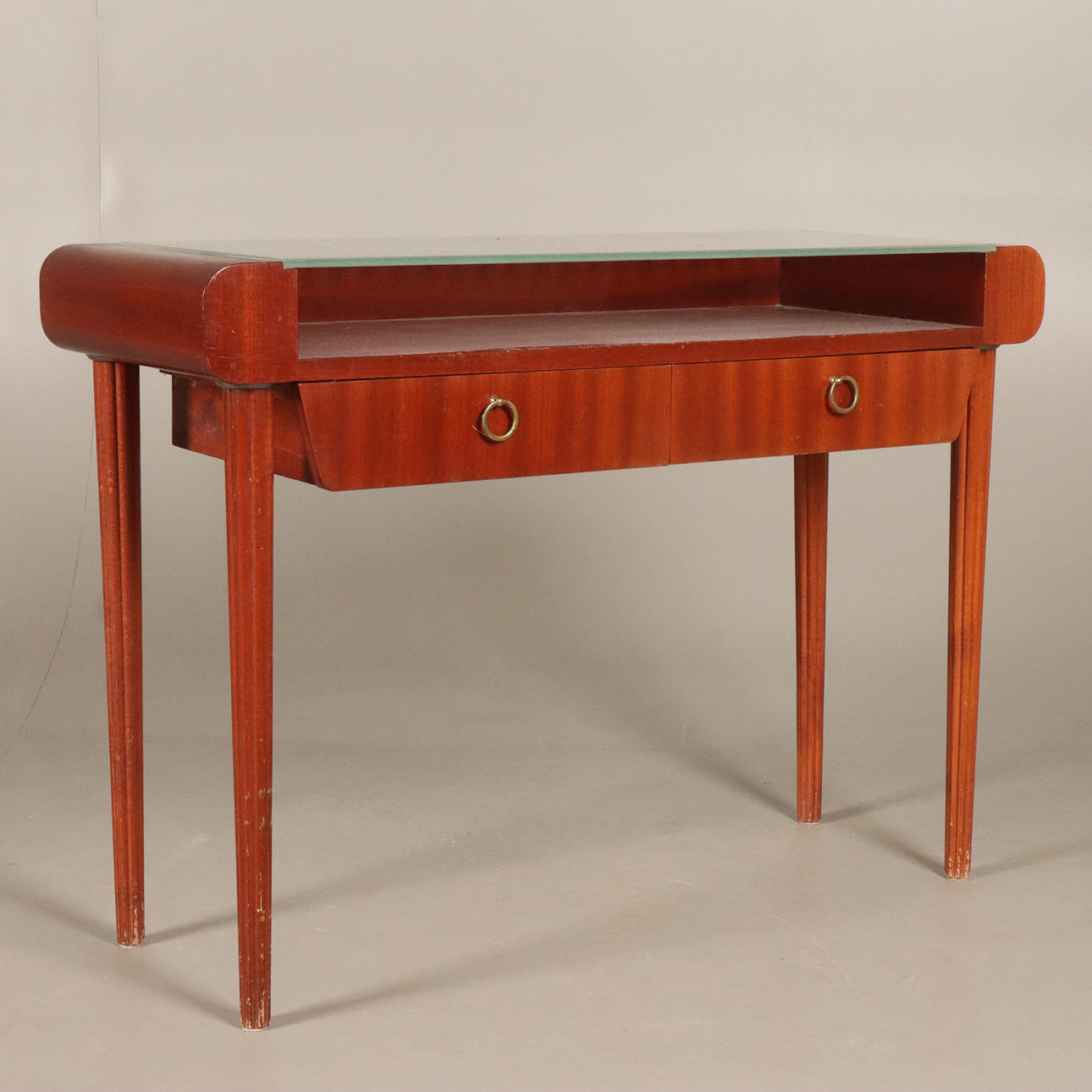 HALLMÖBEL trä/glas. 1900-talets mitt.