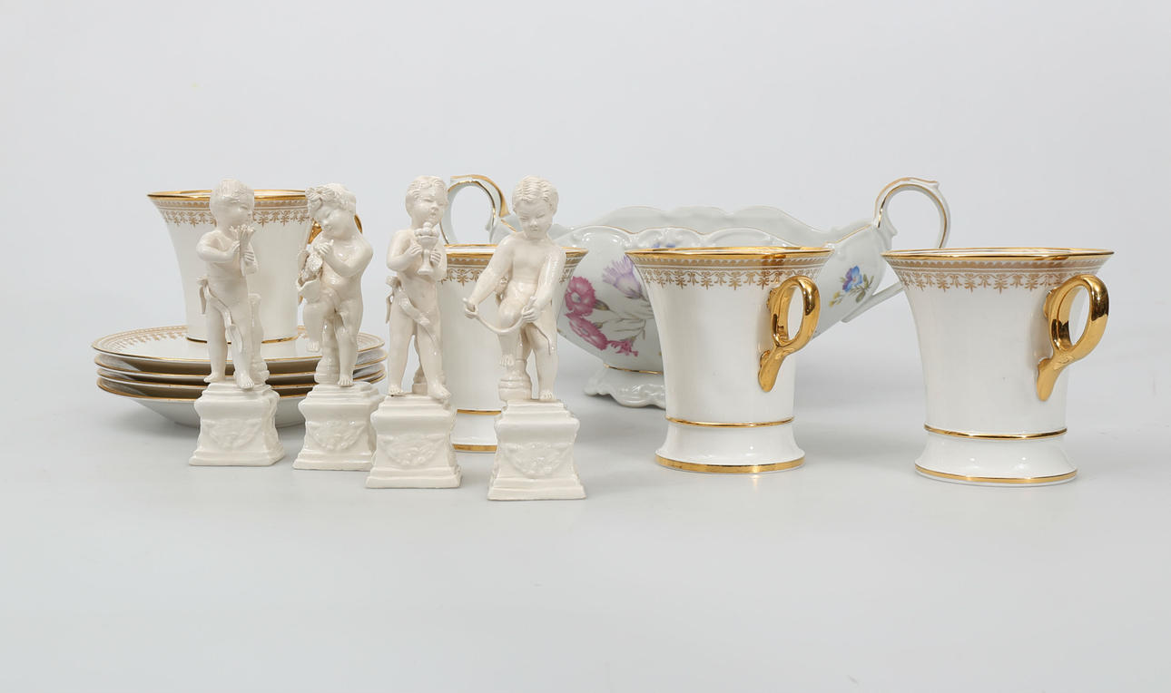 PORSLINSFÖREMÅL, 13 delar, bland annat Rörstrand.