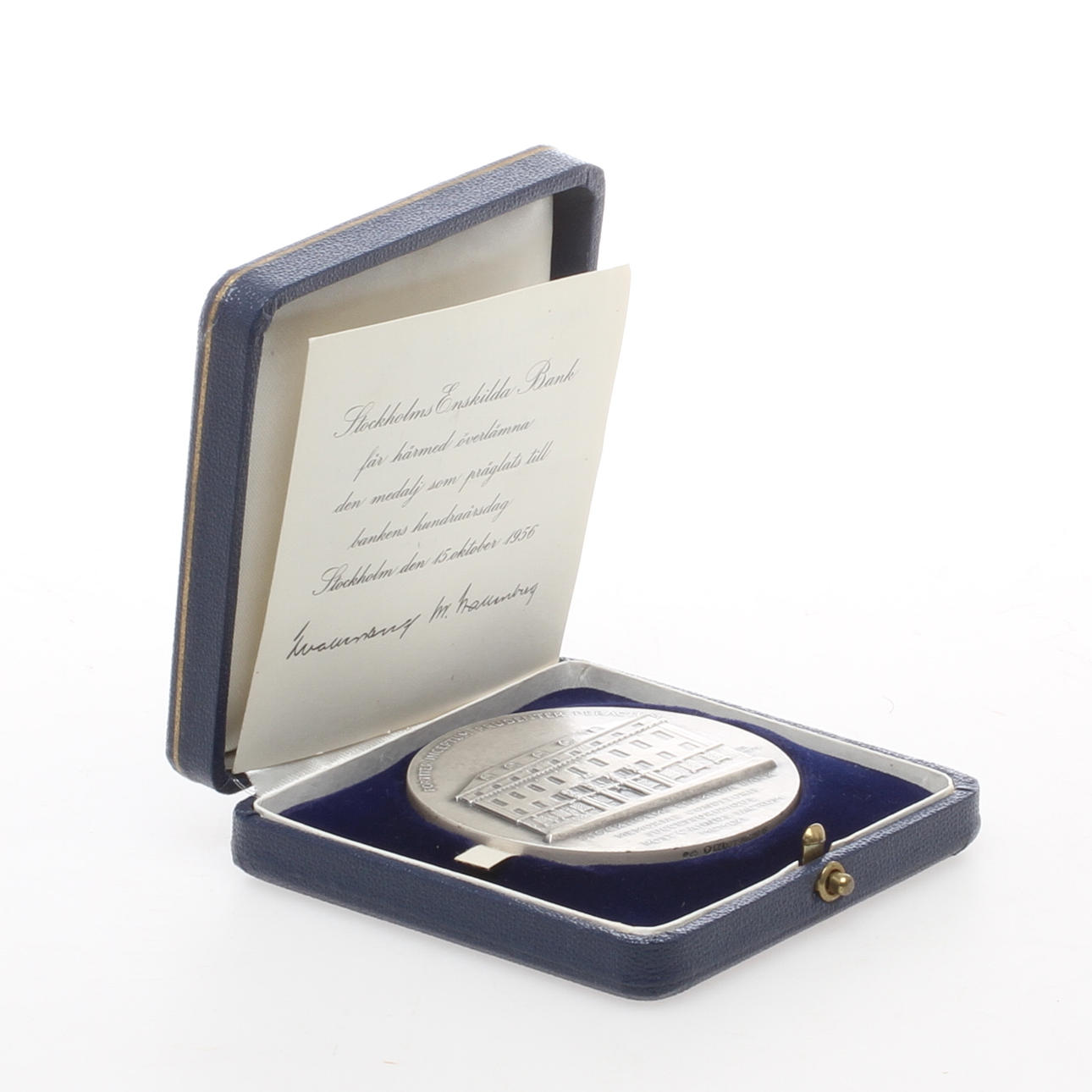 MEDALJ, silver, Stockholms Enskilda Bank 100år.