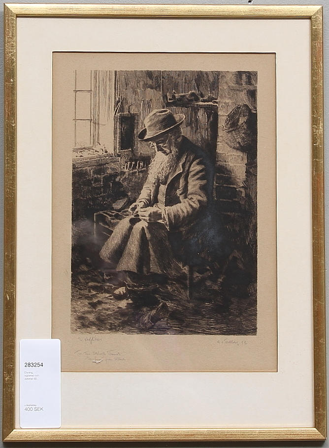 AXEL TALLBERG. Etsning, signerad och daterad 92.