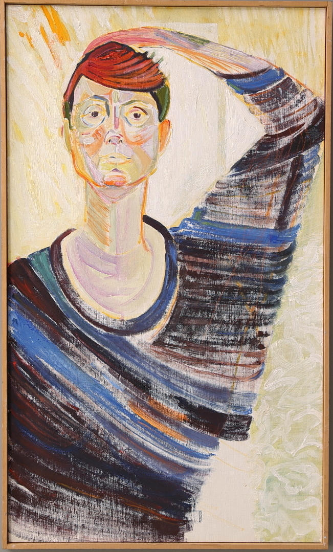 WANJA "NONES" HÅKANSSON. Olja på duk, självporträtt, osignerad.