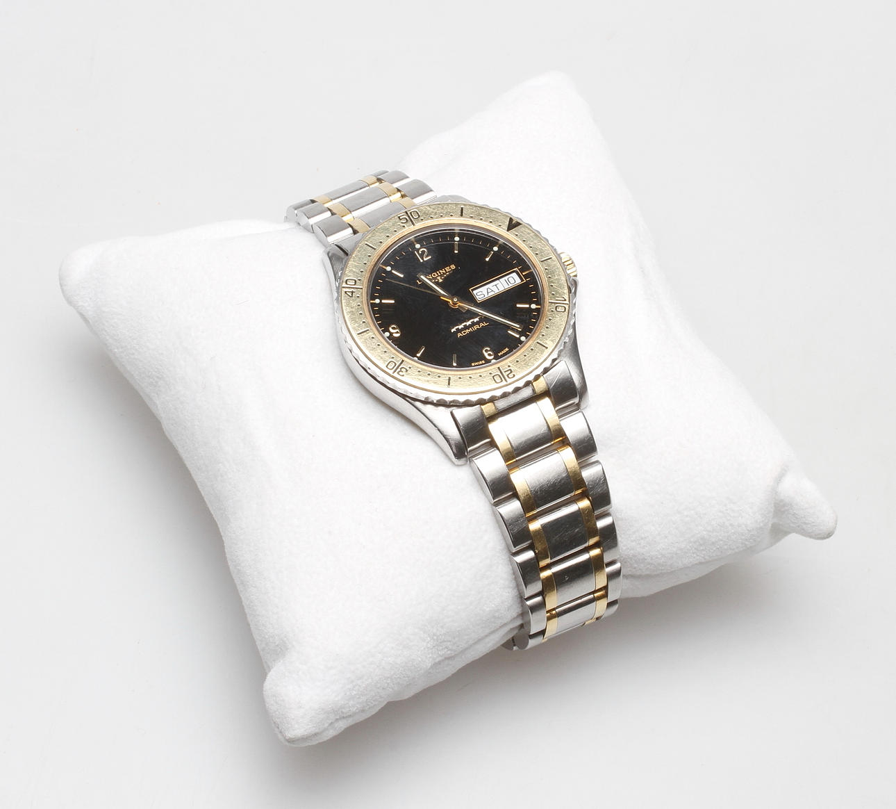 HERRARMBANDSUR, Longines, Admiral Five Star, 18 k guld samt stål.